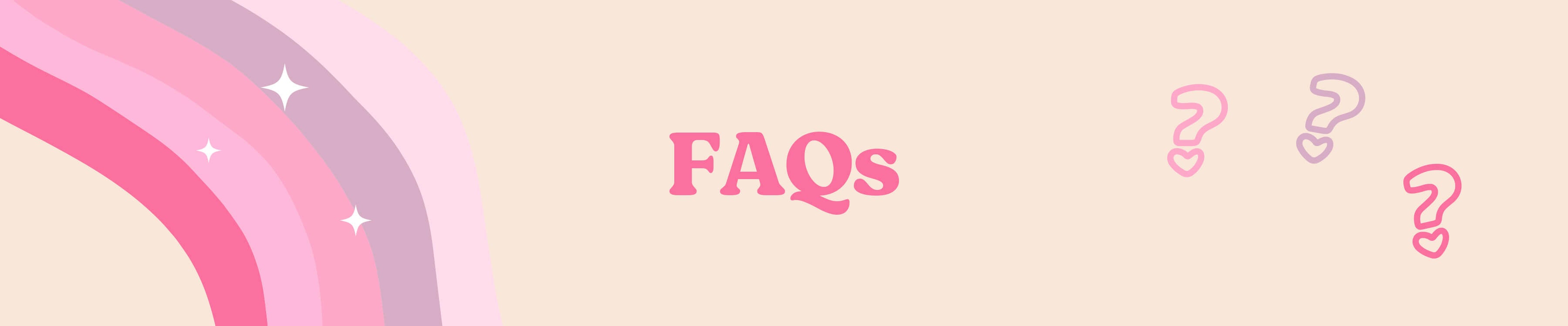 Website banner with FAQs text and question mark icons