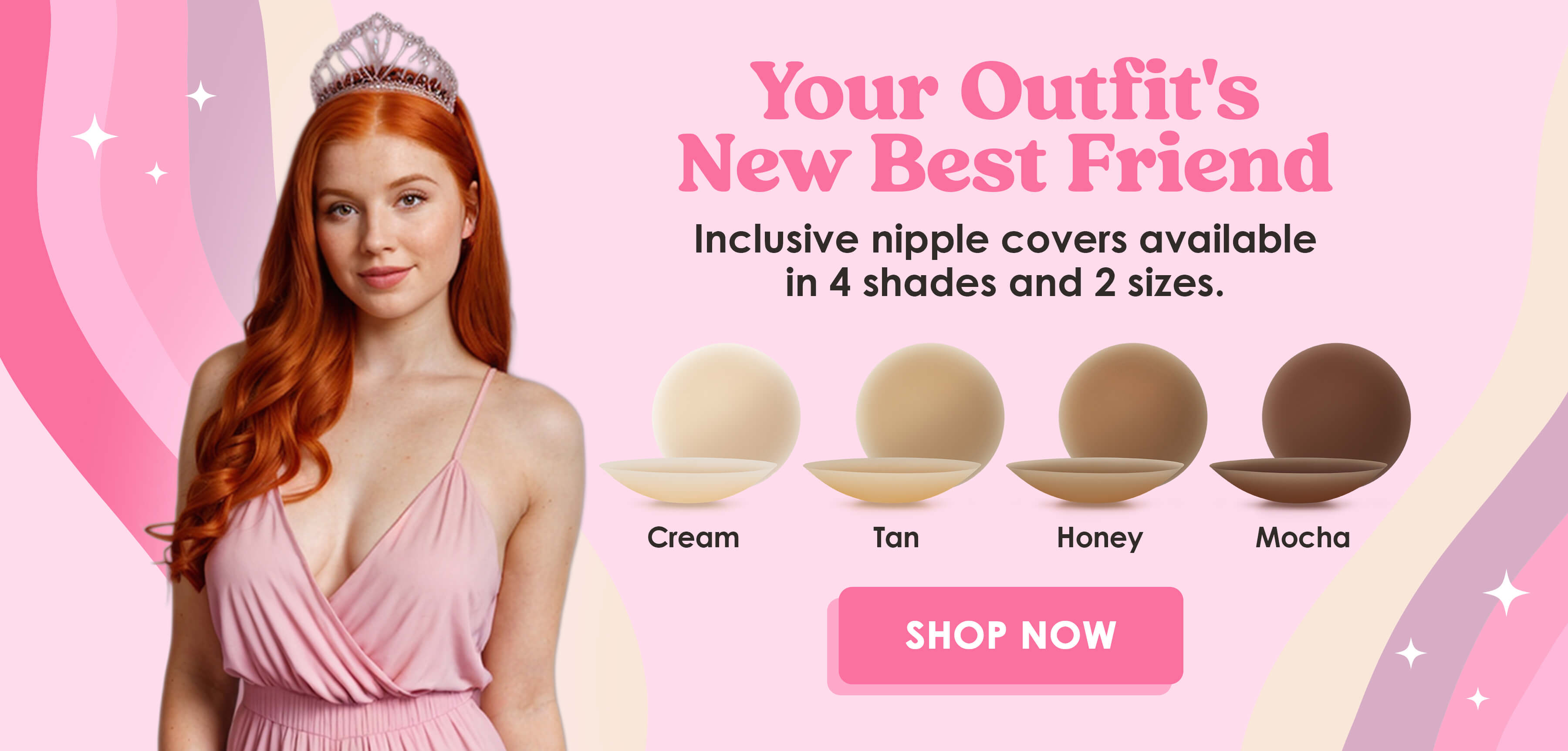 Photo of model wearing Princess Pasties nipple covers